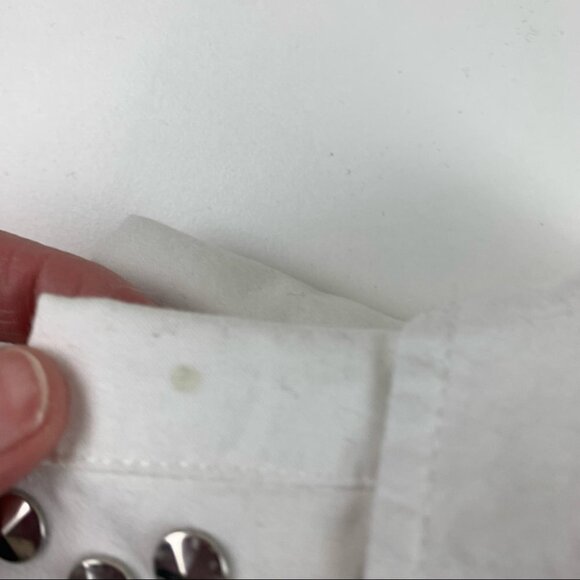 Democracy Western White Blouse  pearl snaps with shoulder studs - Picture 5 of 10